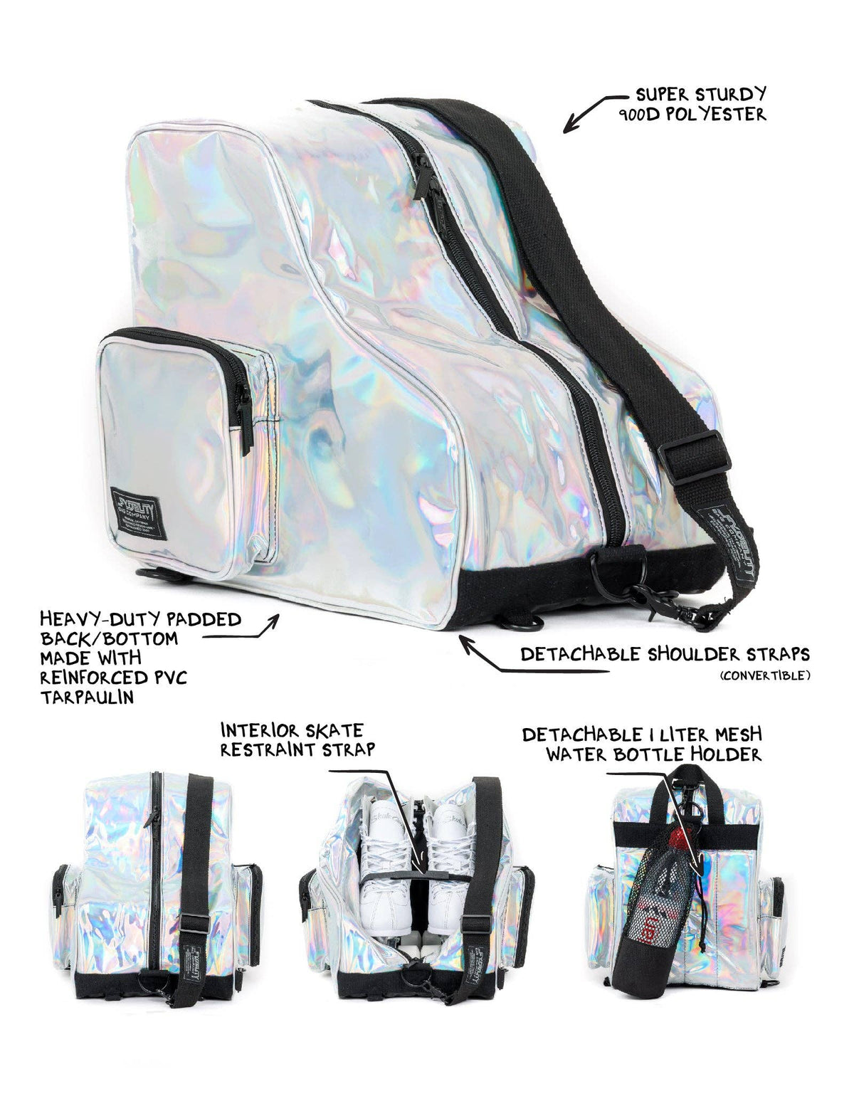 98151: Freewheelin' Roller Skate Bag Pack | Laser Silver