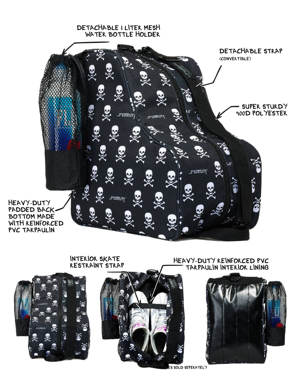 98206: High Roller Skate Bag | Danger Danger Skull