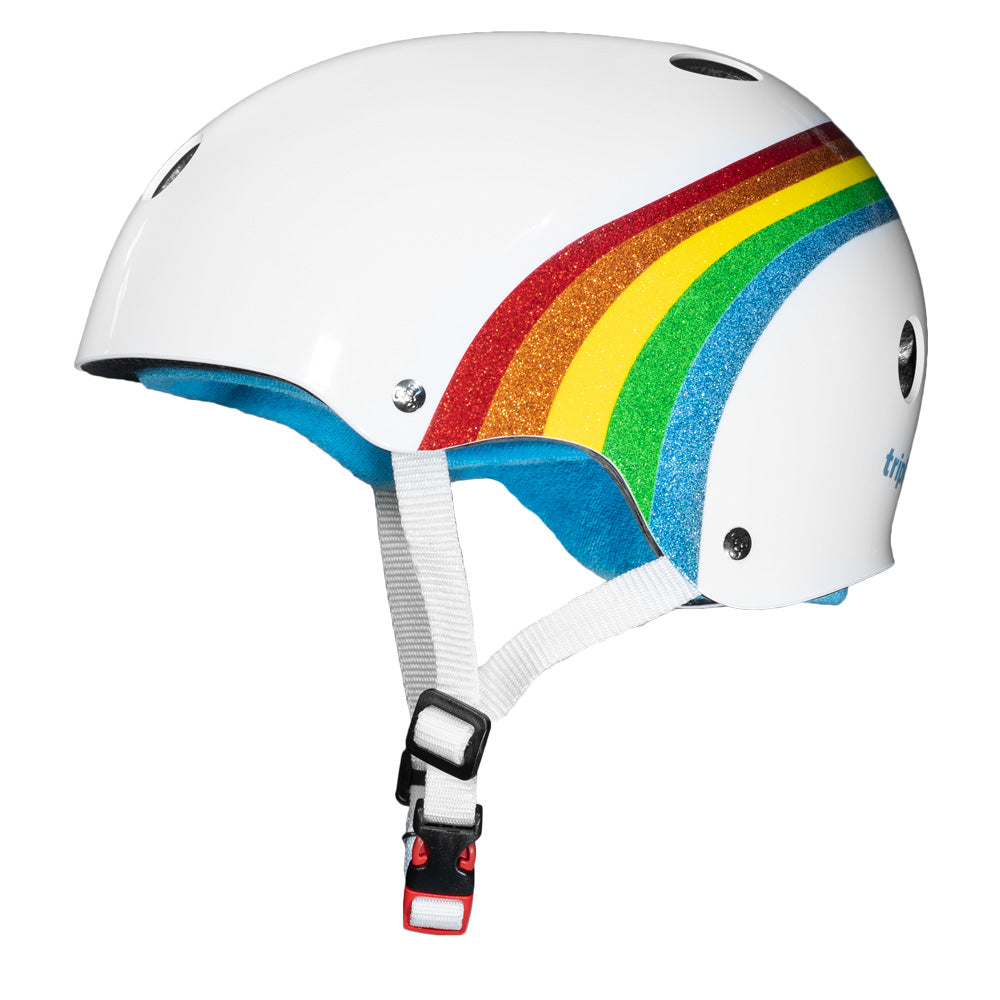 Triple 8 Certified Sweatsaver Helmet White Rainbow Sparkle / L/XL
