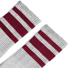 Load image into Gallery viewer, Socco - Heather Grey Maroon Stripes
