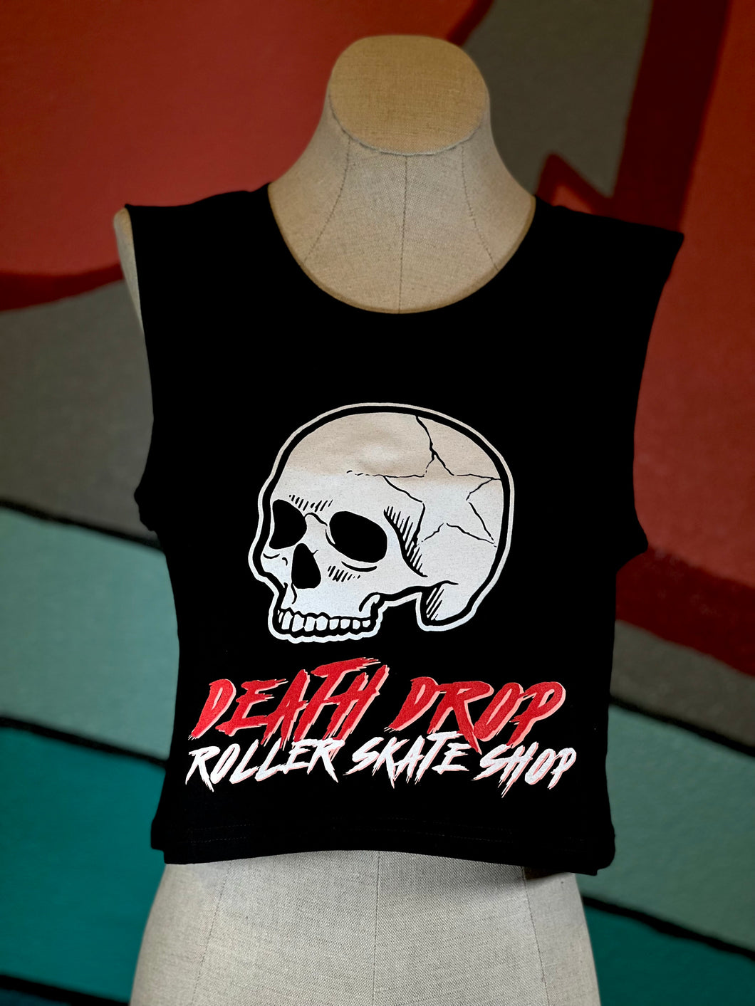 Death Drop Skull Tank Crop Top