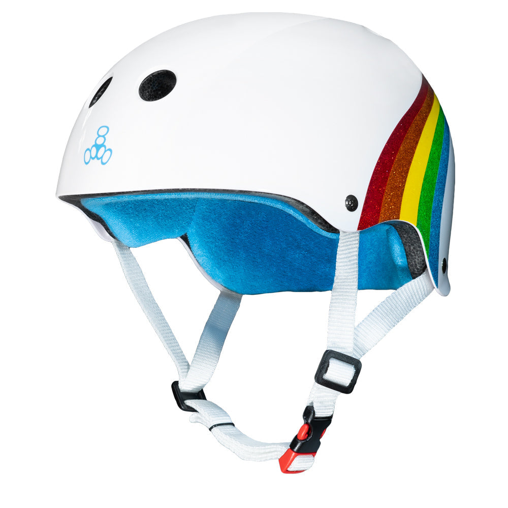 Triple 8 Certified Sweatsaver Helmet White Rainbow Sparkle / L/XL